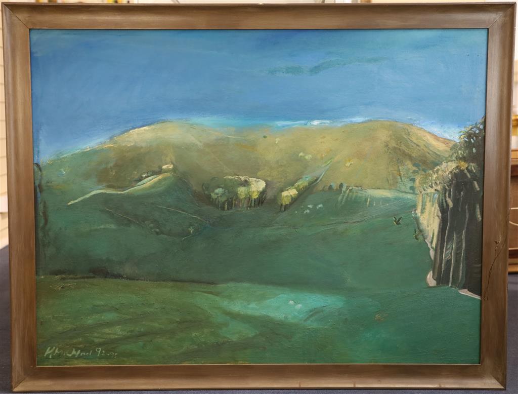 § Harold Mockford (1932-) Downland Ride 35.5 x 47.5in.